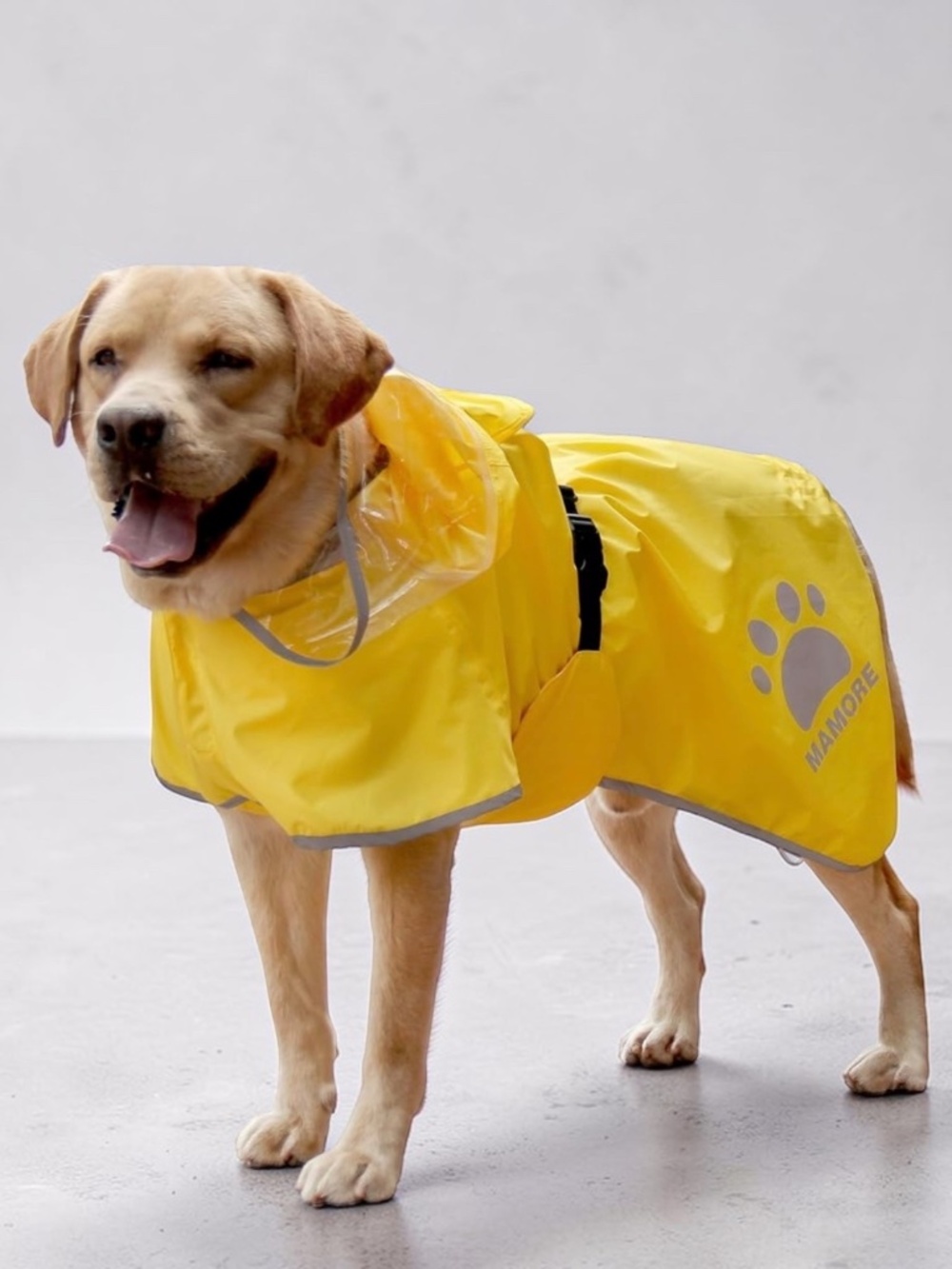 MAMORE Dog Raincoat XXL Waterproof Yellow Hooded Reflective Poncho NWOT - Picture 10 of 16